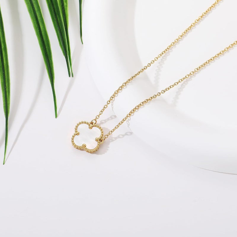 AIPPK Clover Pendant Necklace for Women 18K Gold Plated Four Leaf Clover Necklaces Lucky Simple Jewelry Gifts for Women - Image 4